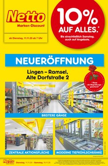 Netto Marken-Discount Prospekt "Neueröffnung - 10% auf ALLES" mit  Seiten (Lingen (Ems))