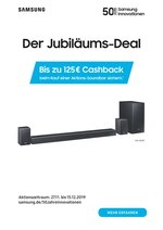 Samsung Prospekt "Der Jubiläums-Deal - Bis zu 125€ Cashback", 8 Seiten, für Leonberg, 03.12.2019 - 15.12.2019 Samsung Prospekt "Der Jubiläums-Deal - Bis zu 125€ Cashback", 8 Seiten, für Leonberg, 03.12.2019 - 15.12.2019