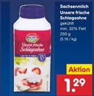 Unsere frische Schlagsahne im Angebot bei Netto Marken-Discount in Falkensee Unsere frische Schlagsahne Angebote von Sachsenmilch bei Netto Marken-Discount Falkensee für 1,29 €