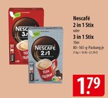 Nescafé 2 in 1 Stix oder 3 in 1 Stix Angebote bei famila Nordost Stralsund für 1,79 €