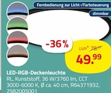 LED-RGB-Deckenleuchte für 49,99 € bei ROLLER im Angebot LED-RGB-Deckenleuchte im aktuellen ROLLER Prospekt