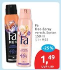 Deo-Spray im Angebot bei budni in Berlin Deo-Spray Angebote von Fa bei budni Berlin für 1,49 €