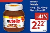 Nutella im Angebot bei ALDI SÜD in Troisdorf Nutella Angebote von Ferrero bei ALDI SÜD Troisdorf für 2,22 €