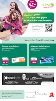 mea - meine apotheke Prospekt der Woche "Unsere Oktober-Angebote" Seite 1, 01.10.2025 bis 31.10.2025 für Dillingen Aktueller mea - meine apotheke Prospekt "Unsere Oktober-Angebote" Seite 1 von 4 Seiten für Dillingen