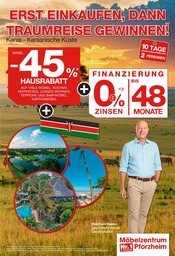Aktueller Möbelzentrum Pforzheim Möbel & Einrichtung Prospekt in Wildberg und Umgebung, "ERST EINKAUFEN, DANN TRAUMREISE GEWINNEN!" mit 12 Seiten, 25.07.2026 - 08.08.2026