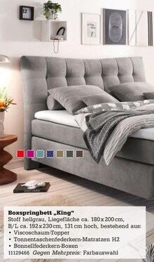 Boxspringbett „King“ bei Höffner in Cottbus Boxspringbett „King“ im Angebot bei Höffner Cottbus für 899,00 €