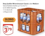 Berg Quellen Mineralwasser Classic bei GLOBUS im Prospekt "" für 3,79 €