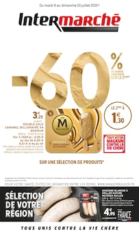 Prospectus Intermarché de la semaine "-60% DE REMISE IMMÉDIATE SUR LE 2ÈME" avec 1 pages, valide du 08/07/2025 au 20/07/2025 pour Vieux-Thann et alentours