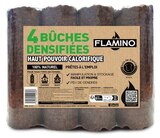 Castorama - Bûche densifiée haut pouvoir calorifique Flamino - Prêt à l'emploi ≤12 % (4 pièces) : offre du catalogue Promo Bûche densifiée haut pouvoir calorifique Flamino - Prêt à l'emploi ≤12 % (4 pièces) à 3,49 € dans le catalogue Castorama ""