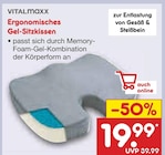 Ergonomisches Gel-Sitzkissen Angebote von VITALmaxx bei Netto Marken-Discount Frechen für 19,99 €
