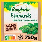 Épinards feuilles préservées sans résidu de pesticides surgelés - BONDUELLE dans le catalogue Intermarché Contact