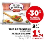 Super U Savigné-sur-Lathan - Promo Trio de poivrons surgele Promo Trio de poivrons surgele à 1,74 € dans le catalogue Super U à Savigné-sur-Lathan
