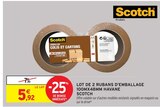 Lot de 2 rubans d'emballage 100m x 48mm Havane - Scotch dans le catalogue Intermarché Super