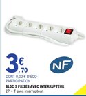 Bloc 5 prises avec interrupteur - NF dans le catalogue E.Leclerc