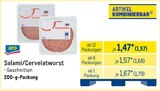 Salami/Cervelatwurst von aro im aktuellen METRO Prospekt für 1,57 €