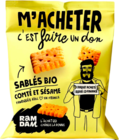 BISCUITS SABLÉS BIO AU COMTÉ ET SÉSAME RAMDAM SOCIAL - RAMDAM SOCIAL en promo à 2,99 € chez Auchan Hypermarché BISCUITS SABLÉS BIO AU COMTÉ ET SÉSAME RAMDAM SOCIAL - RAMDAM SOCIAL dans le catalogue Auchan Hypermarché