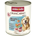 Animonda Dog Dose GranCarno Adult mit Lachs + Spinat 800 g bei Zookauf im Prospekt "" für 2,49 €