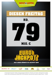 Westlotto Prospekt für Köln: "Diesen Freitag rd. 79 Mio. €", 3 Seiten, 02.10.2024 - 04.10.2024