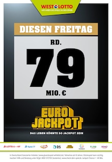 Aktueller Westlotto Prospekt "Diesen Freitag rd. 79 Mio. €" Seite 1 von 3 Seiten für Dortmund