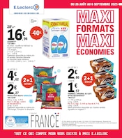 Prospectus Supermarchés E.Leclerc en cours à Saint-Vincent-des-Landes et alentours, "MAXI FORMATS MAXI ÉCONOMIES", 41 pages, 26/08/2025 - 06/09/2025 Catalogue Supermarchés E.Leclerc en cours à Saint-Vincent-des-Landes et alentours, "MAXI FORMATS MAXI ÉCONOMIES", 41 pages, 26/08/2025 - 06/09/2025