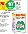 Lessive liquide l'expert bicarbonate 2x66 lavages(b) - Le Chat en promo à 16,93 € chez Intermarché Lessive liquide l'expert bicarbonate 2x66 lavages(b) - Le Chat dans le catalogue Intermarché