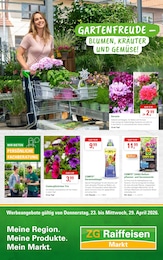 ZG Raiffeisen Prospekt: "GARTENFREUDE - BLUMEN, KRÄUTER UND GEMÜSE!", 8 Seiten, 23.04.2026 - 29.04.2026