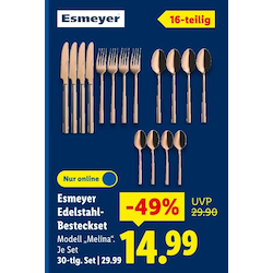 Edelstahl-Besteckset Modell „Melina“