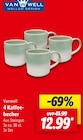 4 Kaffeebecher im Angebot bei Lidl in Herford 4 Kaffeebecher Angebote von Vanwell bei Lidl Herford für 12,99 €