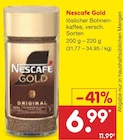löslicher Bohnenkaffee im Angebot bei Netto Marken-Discount in Gladbeck löslicher Bohnenkaffee Angebote von Nescafe Gold bei Netto Marken-Discount Gladbeck für 6,99 €