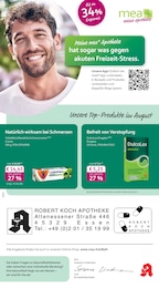 mea - meine apotheke Prospekt für Essen mit 4 Seiten mea - meine apotheke Prospekt für Essen: "Unsere August-Angebote", 4 Seiten, 01.08.2026 - 31.08.2026