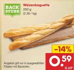 Weizenbaguette im Angebot bei Netto Marken-Discount in Offenbach Weizenbaguette Angebote von BACKSTUBE bei Netto Marken-Discount Offenbach für 0,59 €