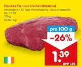 Aktuelles Falsches Filet vom Irischen Weiderind Angebot bei Netto Marken-Discount in Fürth ab 1,39 €