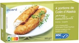 Promo 4 portions de filet de colin d'Alaska panées MSC à 5,43 € dans le catalogue Picard à Mont-de-Marsan