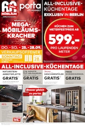 Aktueller porta Möbel Prospekt mit Kochfeld, "PORTA  KÜCHENWELT", Seite 1