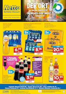 Coca Cola im aktuellen Netto Marken-Discount Prospekt (Arnsberg) Coca Cola im Netto Marken-Discount Prospekt "DER ORT, AN DEM DU IMMER AUSGEZEICHNETE PREISE FINDEST." mit 2 Seiten (Arnsberg)