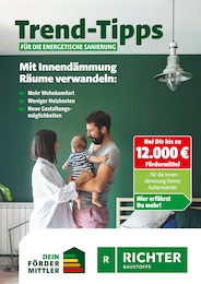 Richter Baustoffe Prospekt für Lübeck mit 14 Seiten Richter Baustoffe Prospekt für Lübeck: "Trend-Tipps für die energetische Sanierung", 14 Seiten, 17.10.2025 - 26.10.2025