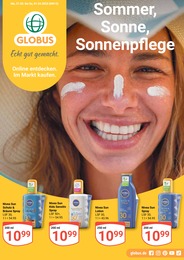 GLOBUS Prospekt: "Sommer, Sonne, Sonnenpflege", 3 Seiten, 27.03.2023 - 01.04.2023