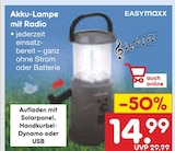 Akku-Lampe mit Radio im Angebot bei Netto Marken-Discount in Amberg Akku-Lampe mit Radio Angebote von EASYMAXX bei Netto Marken-Discount Amberg für 14,99 €
