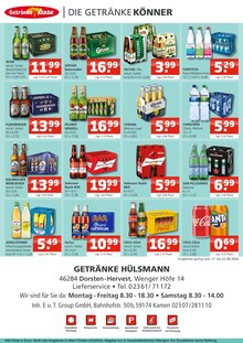 Coca Cola im Getränke Oase Prospekt "Aktuelle Angebote" mit 2 Seiten (Marl)