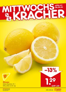 Zitronen im aktuellen Netto Marken-Discount Prospekt (Bremen) Zitronen im Netto Marken-Discount Prospekt "Aktuelle Angebote" mit 63 Seiten (Bremen)