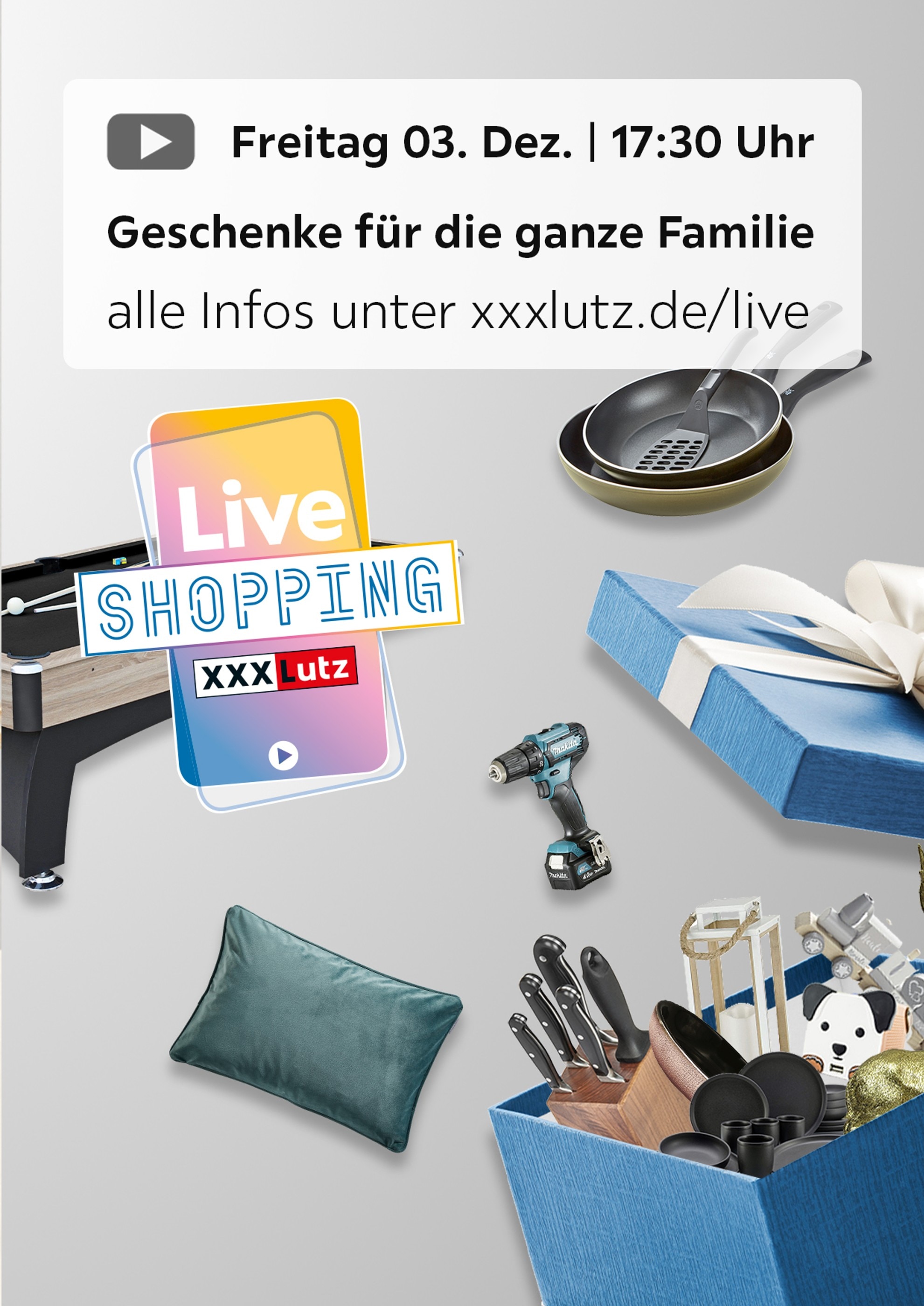 XXXLutz Möbelhäuser Prospekt für Frose mit 1 Seite XXXLutz Möbelhäuser Prospekt für Frose: "Geschenke für die ganze Familie", 1 Seite, 30.11.2021 - 03.12.2021