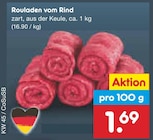 Netto Marken-Discount - Rouladen vom Rind Angebot im Prospekt Rouladen vom Rind bei Netto Marken-Discount im Prospekt "" für 1,69 €