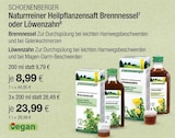 Naturrreiner Heilpflanzensaft Brennnessel von Schoenenberger für 8,99 € bei VITALIA Reformhaus im Angebot Naturrreiner Heilpflanzensaft Brennnessel von Schoenenberger im aktuellen VITALIA Reformhaus Prospekt