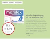 Microlax Rektallösung mit kurzem Tubenhals bei LINDA Premiumapotheke im Rastatt Prospekt für 7,99 €