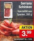 Serrano Schinken im Angebot bei Zimmermann in Bremen Serrano Schinken Angebote bei Zimmermann Bremen für 3,99 €