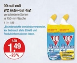 WC Aktiv-Gel 4in1 von 00 null null im aktuellen V-Markt Prospekt für 1,49 €