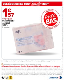 Prix et réduction Papier Toilette dans le prospectus Carrefour en cours Offre Papier Toilette dans le catalogue Carrefour du moment à la page 12