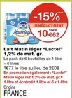 Lait Matin léger 1,2% de mat. gr - Lactel en promo chez Monoprix Poitiers à 10,62 €