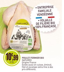 Poulet fermier bio - NaturéO à Massy Poulet fermier bio en promo chez NaturéO Massy à 10,99 €