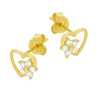 Boucles d'oreilles en or jaune et oxydes de zirconium coeur - E.Leclerc Boucles d'oreilles en or jaune et oxydes de zirconium coeur à 72,00 € dans le catalogue E.Leclerc